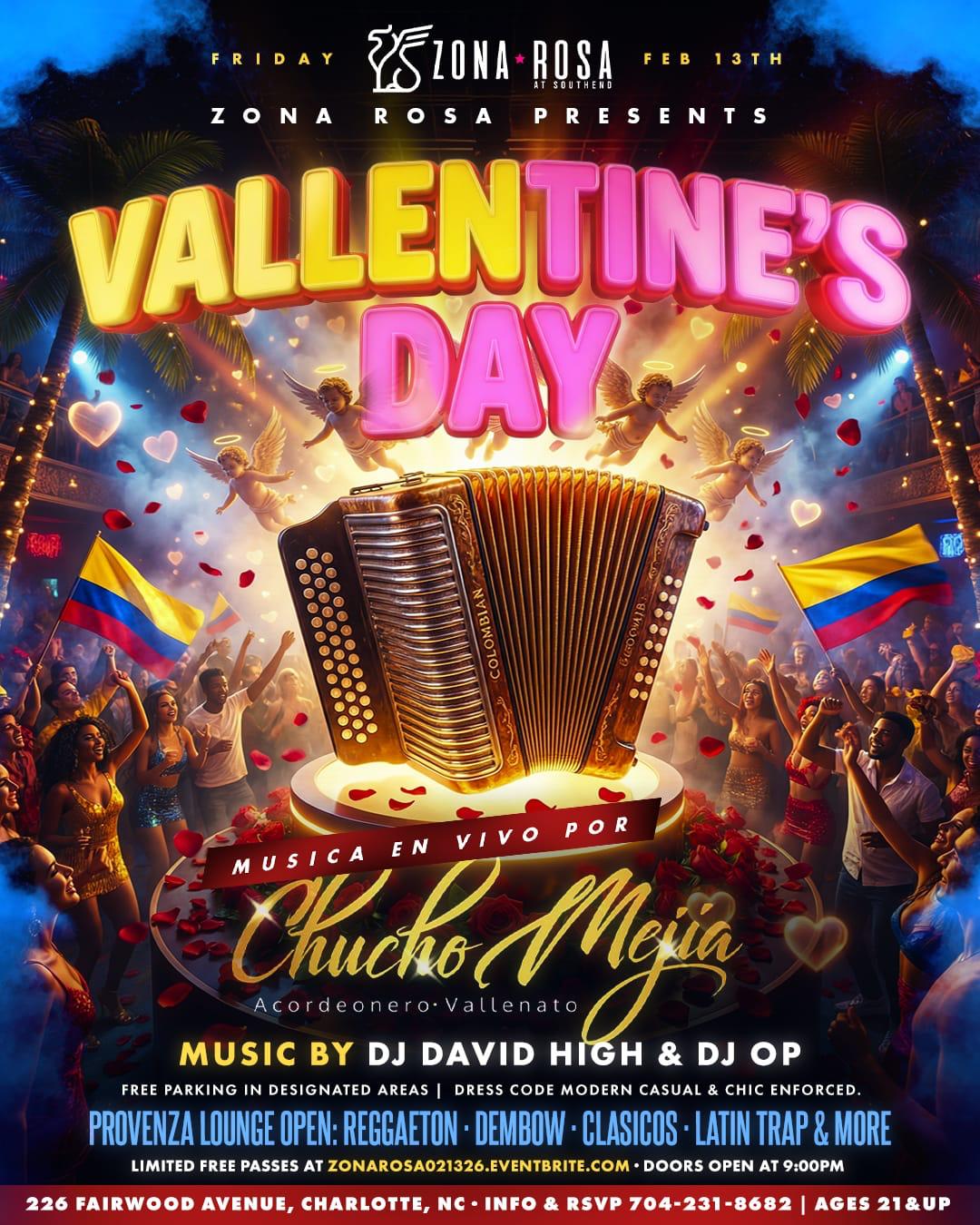 Friday Latin party flyer at Zona Rosa in Charlotte, NC